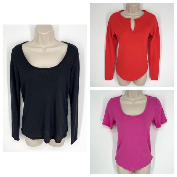 Jenni NEW 3 Pc Bundle Sleep Shirts Mixed Styles Size XS Pink Black Orange Comfy - Picture 1 of 14